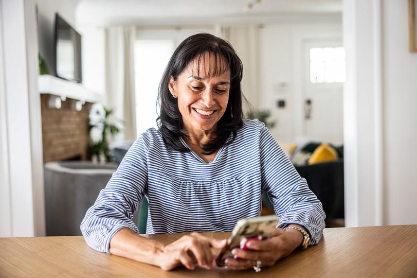 Woman looking at phone
