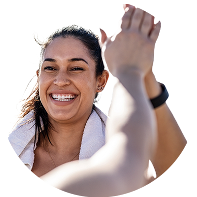 A women giving a high five after a workout