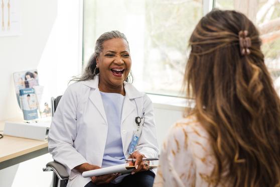Doctor talking to patient