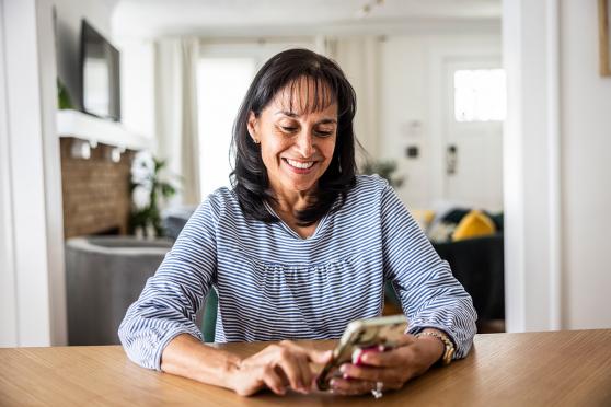 Woman looking at phone
