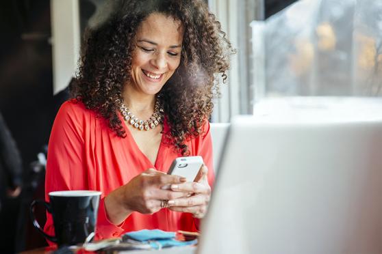 Woman looking at phone